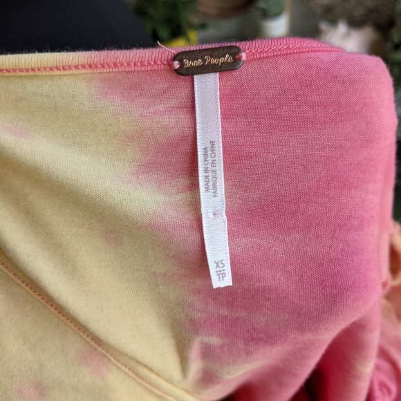 Free People XS Tie Dye Long Sleeve Top Asymmetrical Drawstring Tee - Picture 14 of 14